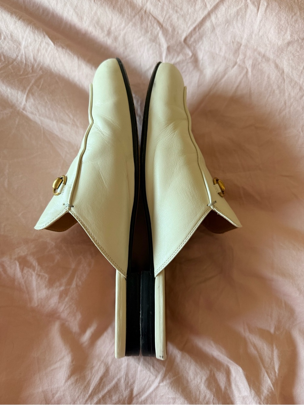 GUCCI Princetown Cream Leather Horsebit Mules EU 41 - Picture 2 of 5
